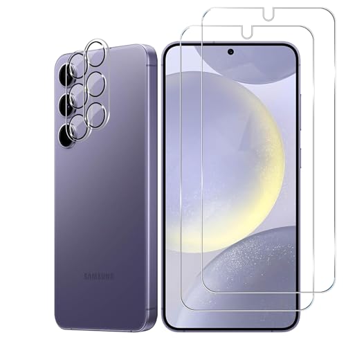 BIGFACE Galaxy S24 Tempered Glass Screen Protector + Camera Lens Protector [ 2 + 2 Pack ][Case Friendly] [Anti-Scratch] [Ultrasonic Fingerprint Unlock] Clear HD Protective Film for Samsung Galaxy S24