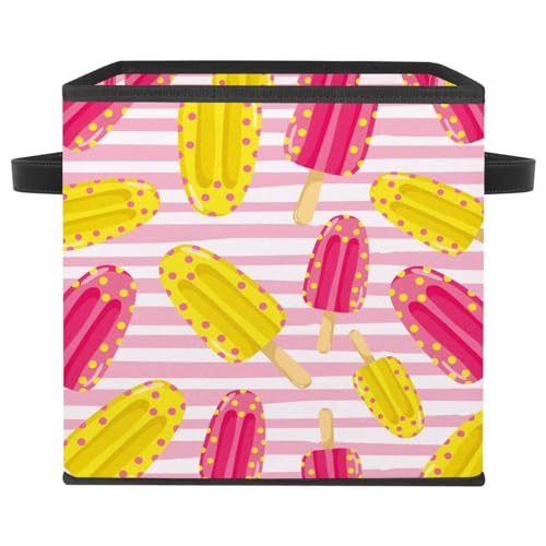 Boîte de rangement pliable en tissu cube rose 30cm pour placard - 2