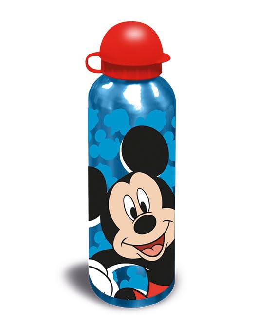 SRV Hub Disney Mickey Mouse Water Bottle for Boys – Lightweight Leakproof Aluminium Drink Blue Bottle – Non-Spill, Reusable, BPA-Free – Ideal for School, Sports, Nursery – 21cm — image 1