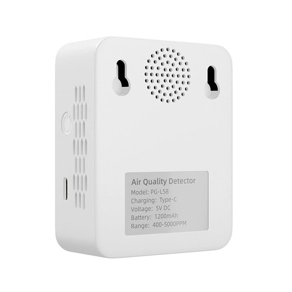 Moniteur de qualité de l'air intérieur 5 en 1 HCHO TVOC AQI testeur de température et d'humidité écran LCD coloré Noir