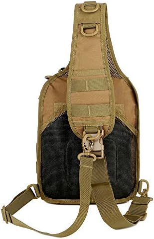 QT&QY Tactical Sling Bag For Men Small Military Rover Shoulder Backpack EDC Chest Pack Molle Assault Range Bag