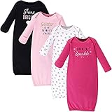 Hudson Baby Unisex Cotton Gowns, Sparkle, 0-6 Months