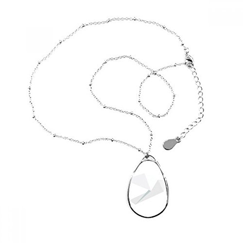 Collier pigeon blanc origami abstrait pendentif goutte avec chaîne de cou