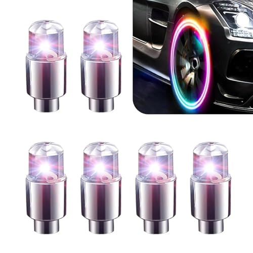 Prywog Pack-6 Car Tire Valve Light, Tire Valve Flash Light,