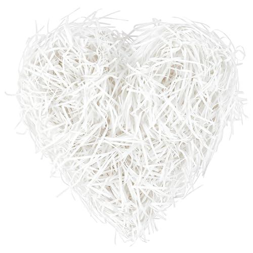 Alaoo 50g Papier Déchiqueté, Remplissage Cadeaux Écologique Raffia Panier Cadeau de Remplissage Remplir, Papier Emballage de Remplissage pour Paniers, Boîtes Cadeaux et Décoration de Fête, Blanc
