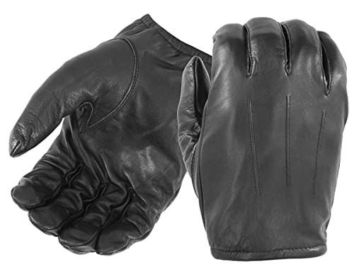 Damascus Gear: DFK300 Frisker K Cut Resistant Leather Gloves - Kevlar Liners, Short Cuff, Protect from Glass/Razor Blades/Sharp Objects (Large)