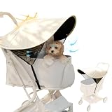 PETTENA ペットカート サンシェード 夏用 日よけカバー UV99％カット 遮光 紫外線対策 角度調整可能 KNIGHT/MILOU/ORION/NEWTON 対応