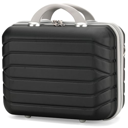 Provitera Set 4 Valigie Rigide In Abs Con Beauty Case, Valigia Con Manico Telescopico E Ruote Easy Roll, Trolley Con Lucchetto E Serratura A Codice, Bagaglio A Mano Design Moderno (Nero) - 4