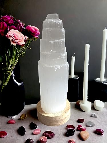 4All Lámpara LED USB de cristal de selenita