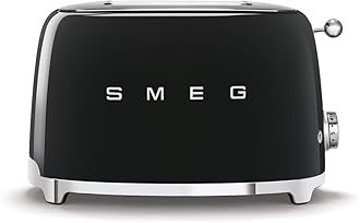 Smeg 50’s Style Retro Range Breakfast Set, 1.7L 3000W Variable Temperature Kettle and Multi-Functional Control 2-Slice 950W Toaster, Black, KLF04BLUK/ TSF01BLUK
