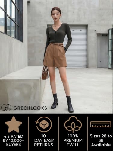 Image of GRECIILOOKS Women's Western Shorts - Trendy Knee Length Casual Bottoms | Relaxed Fit Summer Shorts for Girls & Women (Available in Plus Size)