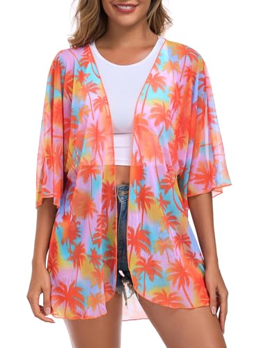 RELLECIGA Beach Cover Up for Women Swimsuit Kimono Cardigans Loose Casual Bathing Suit Coverups