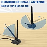 Eightwood WLAN Antenne WiFi Antenne 6dBi 2.4G/5G Dualband RP-SMA Magnetfuß – Ansicht 6