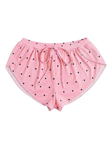 Image of MakeMeChic Women's Pajama Bottoms Floral Print Tie Front Micro Short Side Slit Summer Lounge Shorts