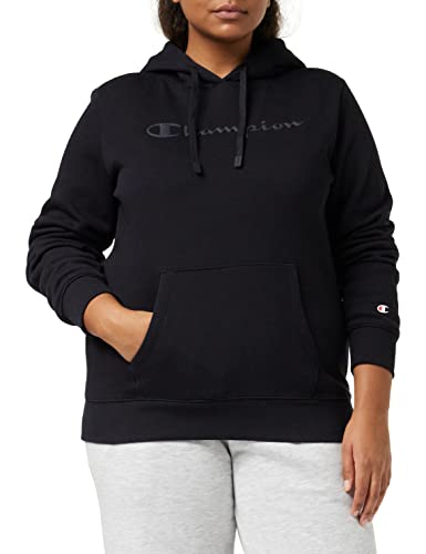 Champion American Classics Fleece - Big Logo Felpa Con Cappuccio, Donna, Nero Tono, Xs