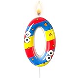 Nuome Colorful Cartoon Themed Number 0 Birthday Candle - Playful Cake Topper for Birthday Decorations Supplies, Fun Party Favors (Colorful Theme, 0)