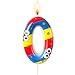 Nuome Colorful Cartoon Themed Number 0 Birthday Candle - Playful Cake Topper for Birthday Decorations Supplies, Fun Party Favors (Colorful Theme, 0)