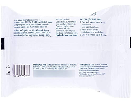 KIT 4 Pacotes de Limpa Chupeta lenços umedecidos higienizadores Likluc