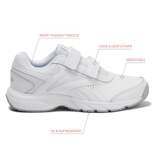 Reebok Work N Cushion 4.0 KC Non Slip Work Women Shoes, Hook and Loop Womens Walking Shoes, White/Cold Grey2/White, 9 by Reebok - Used condition - Image 2