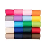 UnionJoy 2 inch Solid Color Ribbon Grosgrain Ribbon 2" (50mm) X 2 Yard Each, Total 40 Yds Per Packag