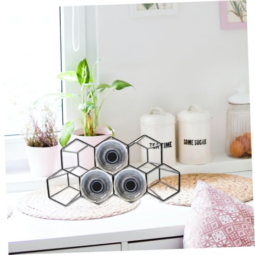 Soporte para Botellas de Vino Metal Negro 7 Huecos miniatura 4