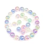 KKlewu 蓄光ビーズ 100枚入れ 夜光ビーズ 16mm アクリアビーズ 暗闇で光る ブレスレット製作 ヘアブレイド DIY アクセサリーパーツ 手芸 (混色)