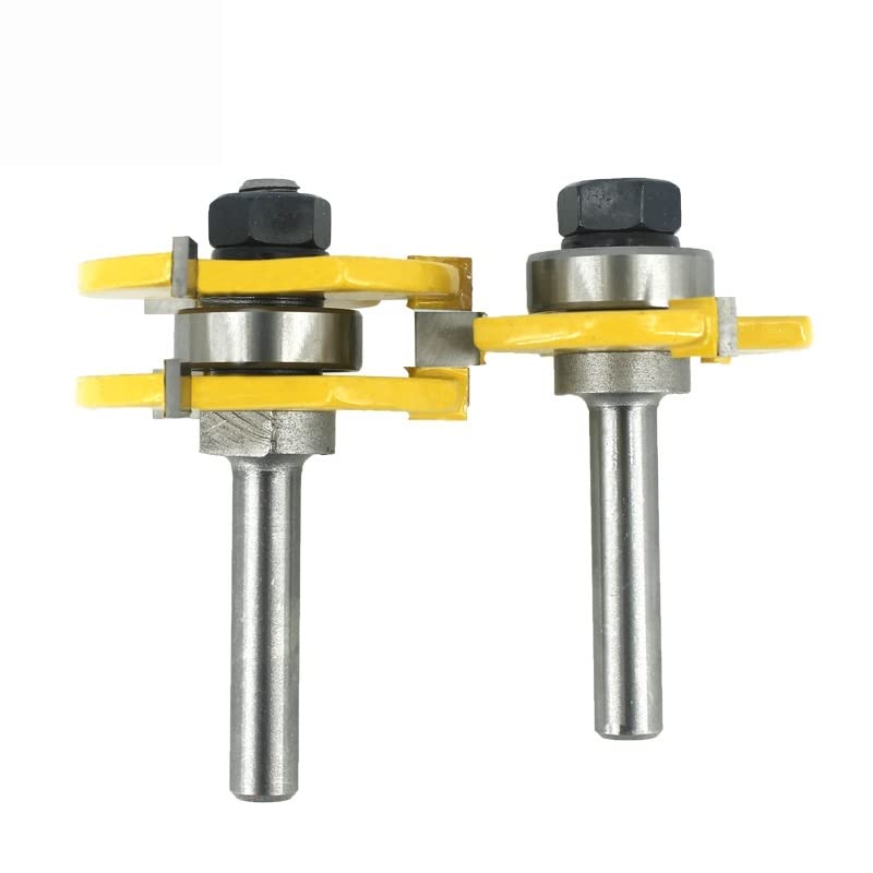 2 pièces 8mm tige langue et rainure Joint assembler mèches de routeur fraise à rainure en T for outils de coupe de menuiserie en bois