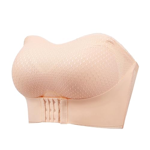 condinggen Strapless Bra Stay-Up Padded Non-Slip Bandeau Bra Seamless Comfort Wire-Free Tube Top for Women M-XXXXXXL