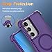Magnetic Case for Samsung Galaxy S25 Plus/S25+/S24 Plus/S24+ 5G, Support Wireless Charging,Compatible with MagSafe, Translucent Matte Back Shockproof protective 25Plus S25Plus Phone Cover, Purple
