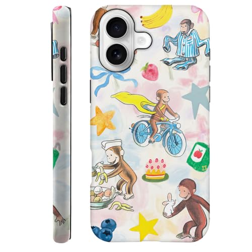 Case for iPhone 17 - [Drop Protection Phone Cover] - Hybrid Case for Girl Women - Cute Monkey Fruit