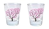 【morning place】 冷感桜 フリーグラスペアセット 春 桜 グラス 花見 ペアセット 贈り物 温度で変化 不思議な マジック 日本酒 プレゼント お祝い に (2個セット)