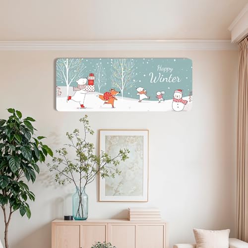 Image of Polyester Printed Split Ac Cover Indoor Unit For 1.5 Ton Capacity AC, Inner Unit Ac Cover, All Weather Cover /Attractive Digital Prints /Dustproof /Water Resistant Split Ac Cover (Happy Winter)