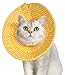 エリザベスカラー 猫 犬 ソフト ［愛玩動物飼養管理士が監修］ サイズ調節可能 介護 防水 布製 傷舐め防止 避妊手術 去勢手術 軽量 柔らかい (首巻/黄/S）