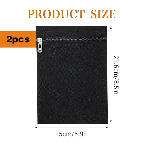 LXUEJIE 2 Pcs Sew-in Side Pocket with Zipper, Inside Pockets Sewing Drainage Pouch Travel Security Pocket for Clothing Puffer Jacket Shirt Robes Hoodie