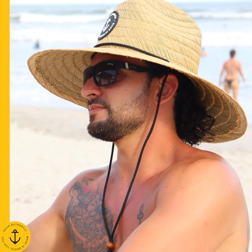 Chapéu de Palha Premium Masculino Feminino Surf de Praia Saída Sol Verão Primavera Unissex Pierside
