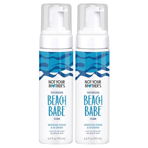 Not Your Mother's Beach Babe Texturizing Foam (2-Pack) - 6.5 fl oz Each - Crunch-Free Texture and Touchable Waves with UV Defense - Conditions & Hydrates for All Hair Types
