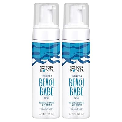 Not Your Mother's Beach Babe Texturizing Foam (2-Pack) - 6.5 fl oz Each - Crunch-Free Texture and Touchable Waves with UV Defense - Conditions & Hydrates for All Hair Types