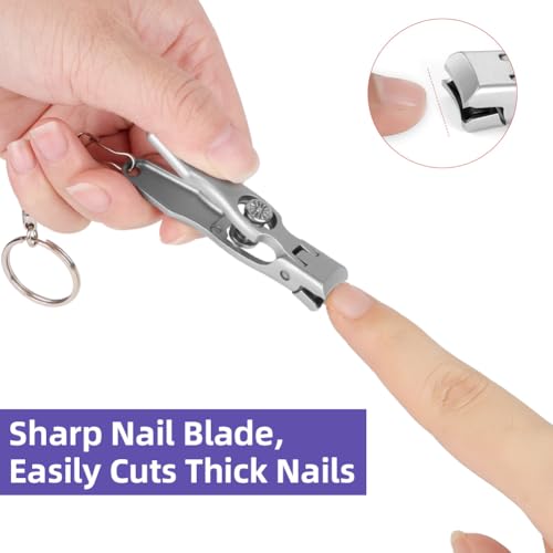 LOPHE Nail Clippers for Thick Nails Professional Stainless Steel Nail Cutter, Toenail Clipper with Glass File - Image 4