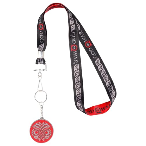 Image of Just Funky God of War 2018 Logo Lanyard with ID Tag and Charm