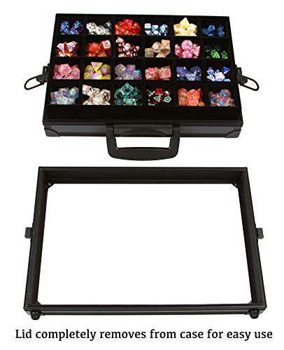 Forged Dice Co. Dice Display Case and Rolling Tray with 2 Removable Divided Dice Trays - Storage Box Holds up to 480 Metal or Plastic Polyhedral Dice Sets - Great for Dice Collectors or RPG D&D Games - Thumbnail 4