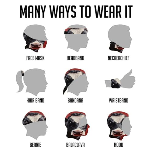 Cuello para hombre y mujer con fondo rojo, animales, bandana, balaclava, máscara facial, bufanda elástica, resistente al viento, enfriamiento, transpirable, para ciclismo y deportes al aire libre miniatura 6