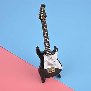 Mini modèle de guitare électrique de 14 cm avec ornement de maison de café de support (noir) - Les Beatles, Paul McCartney, John Lennon, RIngo Starr, George Harrison Mini modèle de guitare électrique de 14 cm avec ornement de maison de café de support (noir) – Image 6