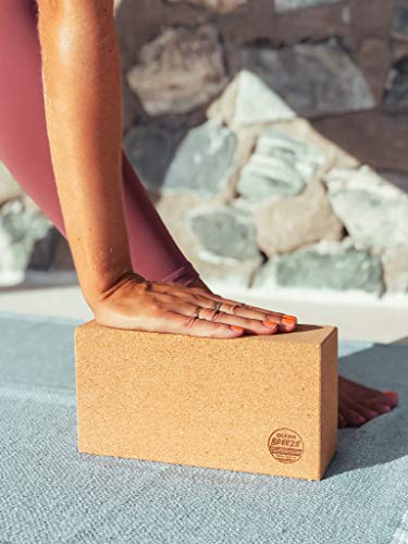 OCEAN BREEZE Yogablok van kurk, ecologisch duurzaam yogablok van 100% natuurkurk, antislip, veganistisch, milieuvriendelijk voor pilates, beginners en gevorderden kurkblok met handleiding (mogelijk niet beschikbaar in het Nederlands). - Image 4