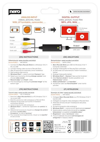Convertidor VHS a USB Nero Recode Stick para salvar vídeos analógicos antiguos antes de que se dañen 3