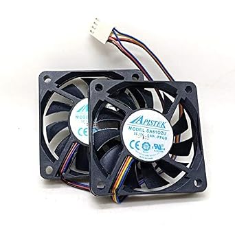 2pcs/Pair for APISTEK 6cm 6010 SA6102U Ultra-Thin Display Card PWM Temperature Controlled Heat Dissipation Cooling Fan
