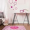 Amazon.com: Demissle Pink Smile Face Rug Preppy Check Buffalo Plaid ...