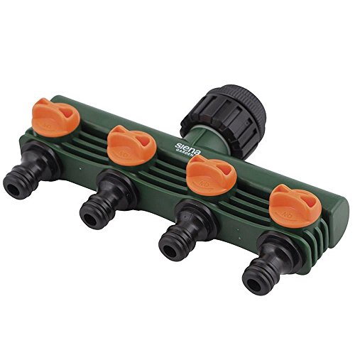 Siena Garden 399843 4-Way Distributor Water Distributor 11 x 18 x 4 cm Dark Green