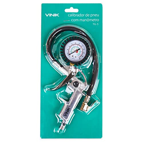 CALIBRADOR DE PNEU PROFISSIONAL COM MANÔMETRO 220LBS/15BAR – TG-5 - VINIK