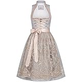 Das Midi Dirndl besteht aus Polyester, Viskose und Baumwolle, deshalb ist es sehr angenehm zu tragen.