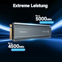 fanxiang Nvme SSD M.2 2280 4TB Interne Festplatte mit Kühlkörper PCIe 4.0, 5000MB/s Lesen, 4500MB/s Schreiben, für Gaming, Videoschnitt, Kompatibel mit Desktop, Spielekonsole (S660) – Ansicht 2